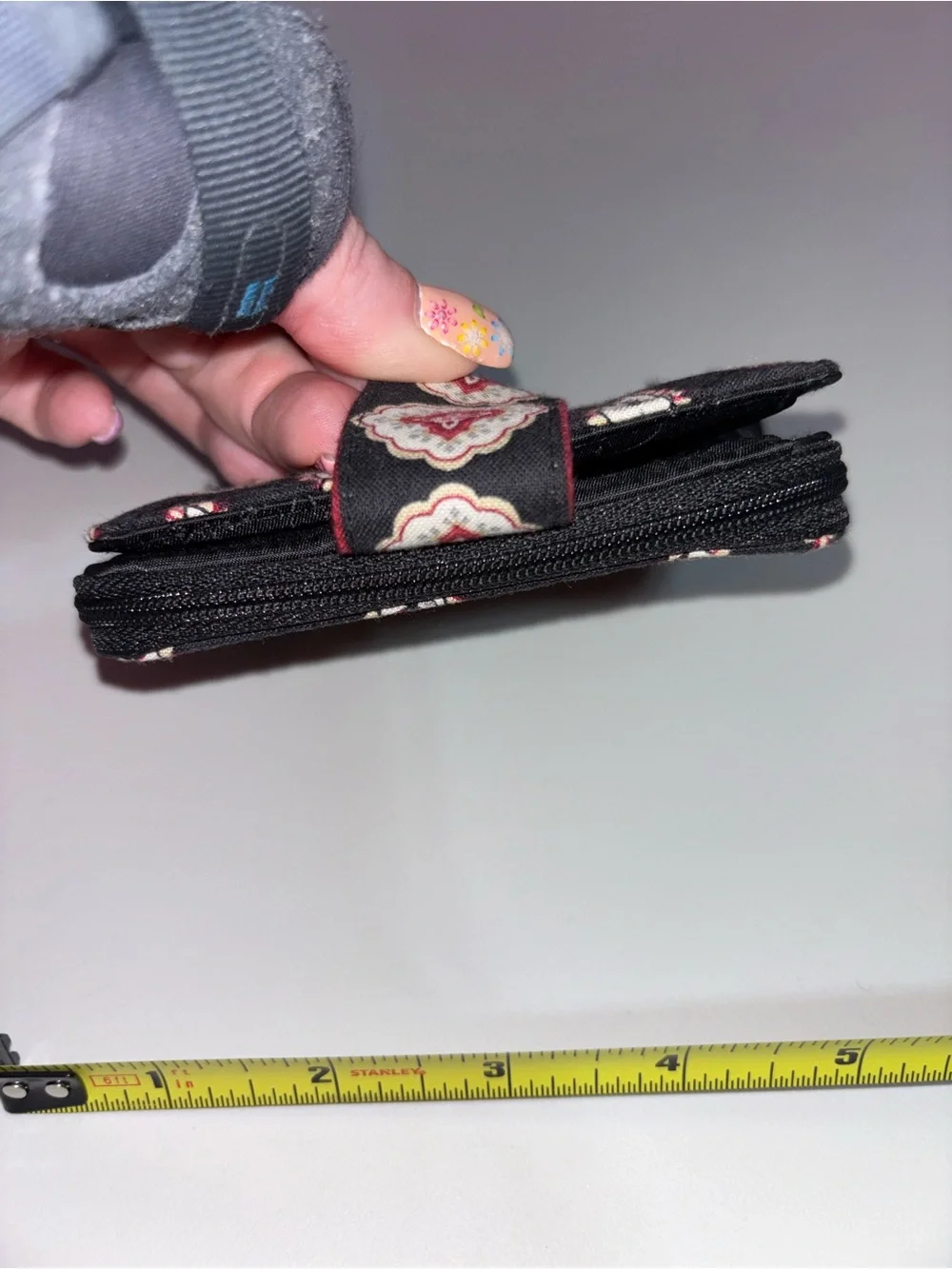 Vera Bradley Provencal Small Zip Around Wallet Black Floral Quilted Retired